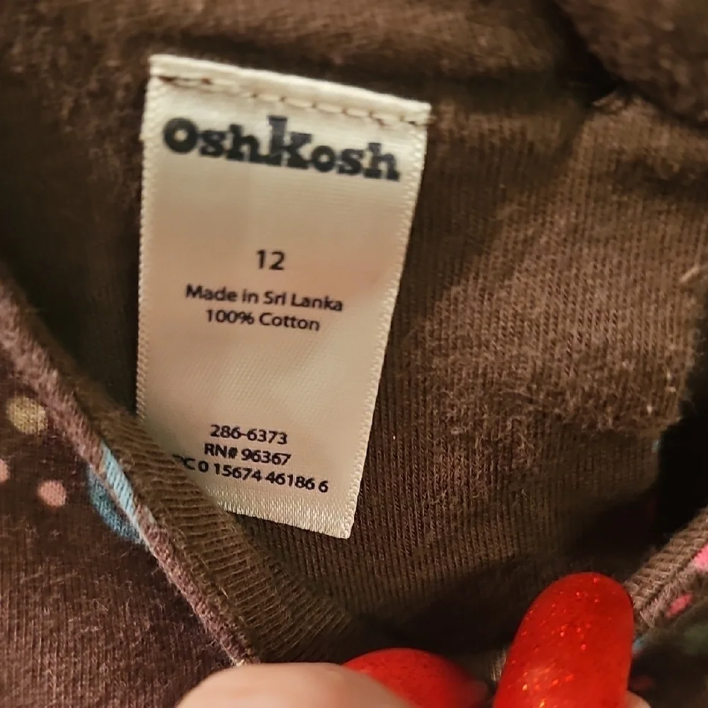 OshKosh B'gosh Girls Brown Flowy Cotton Top Size 12
